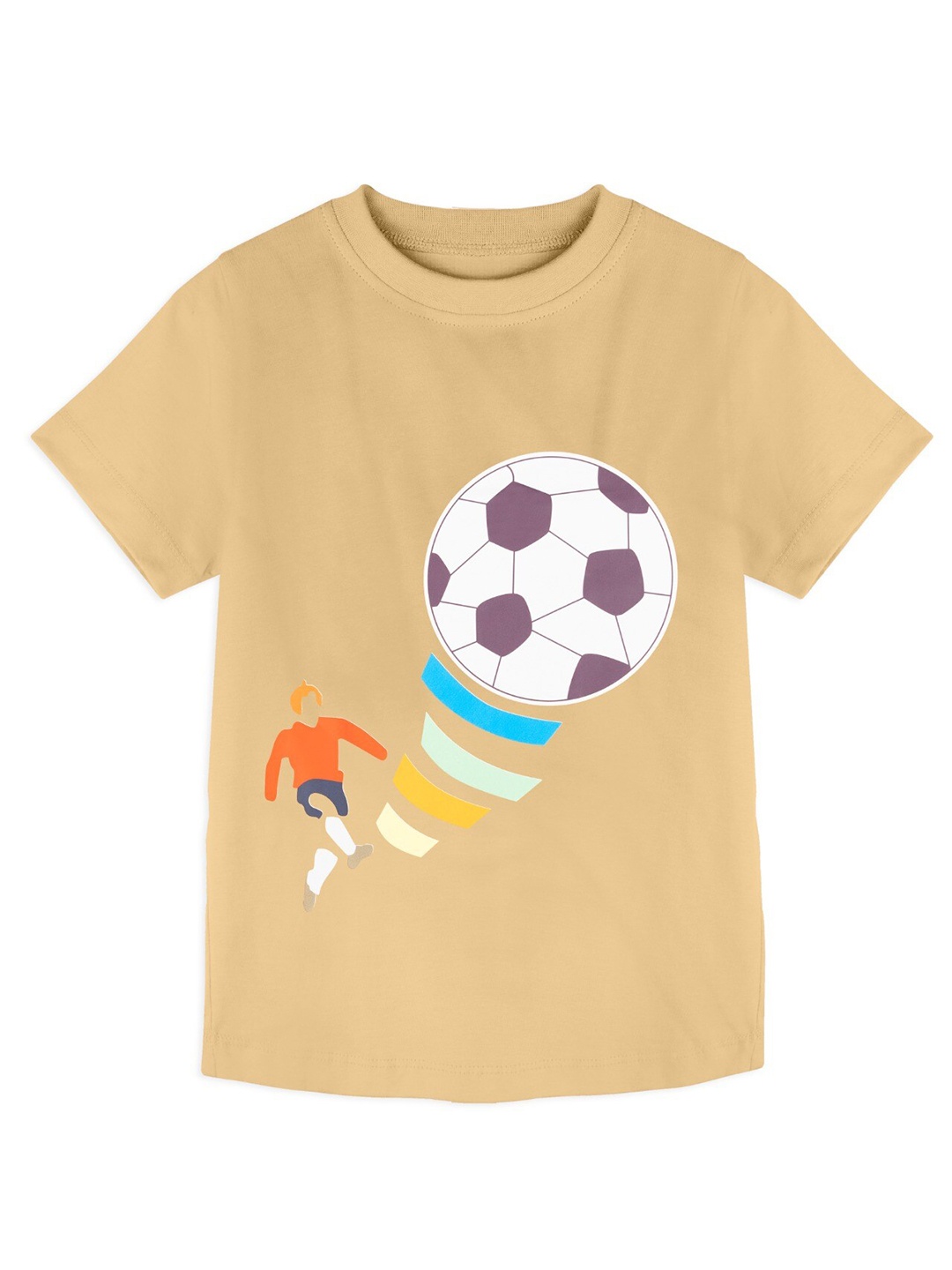 

ZIP ZAP ZOOP Boys Beige Printed 3D Grip Pockets T-shirt