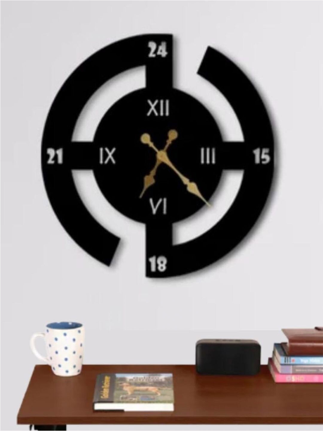 

The Art House Black & White Printed Geometric Shaped Contemporary Wall Clock