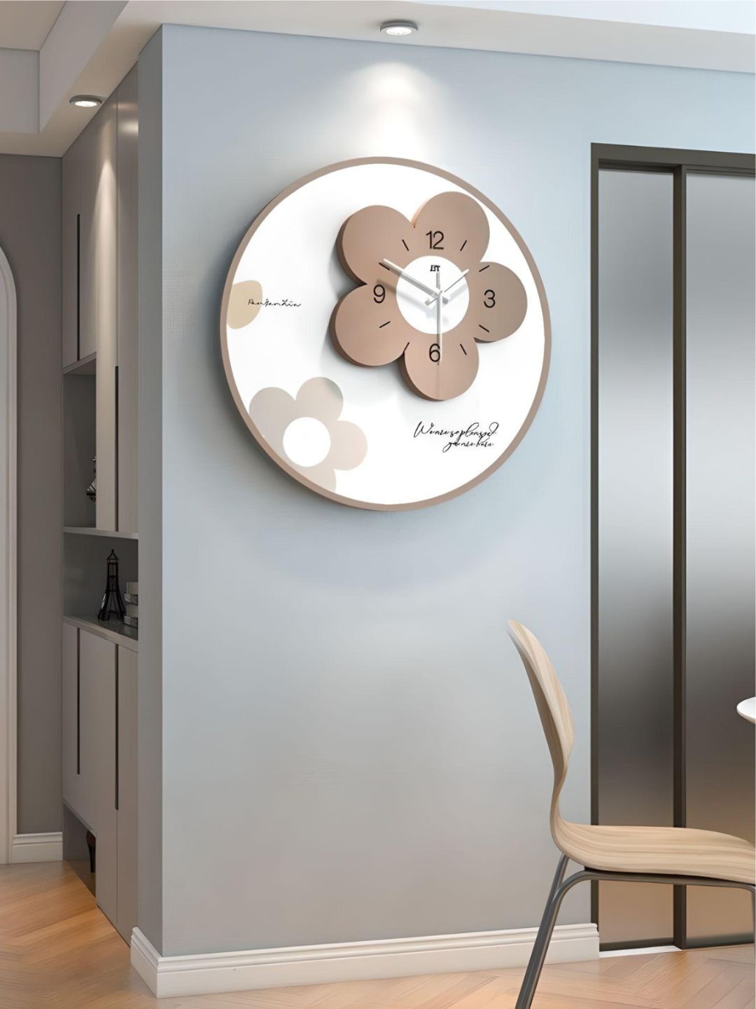 

The Art House White & Brown Printed Round Shaped Contemporary Wall Clock