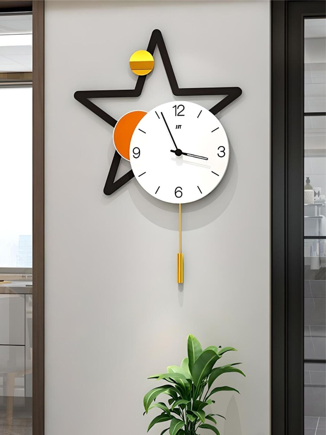 

The Art House Black & White Printed Geometric Shaped Vintage Wall Clock