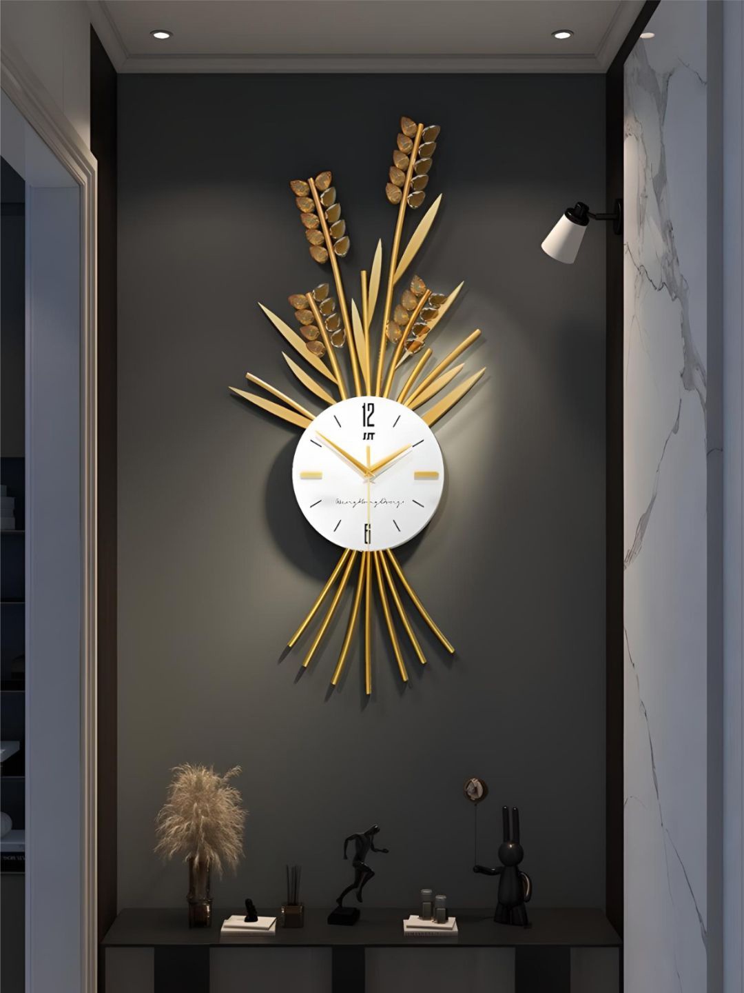 

The Art House Gold-Toned & White Textured Abstract Shaped Contemporary Wall Clock