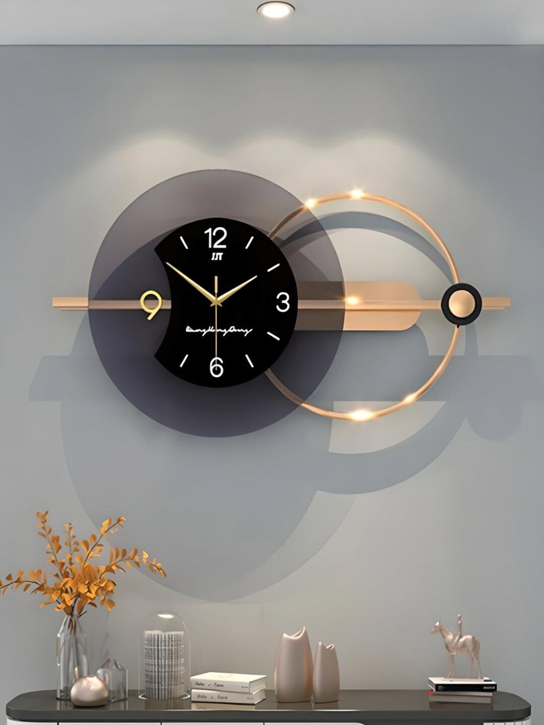 

The Art House Purple & Black Colourblocked Abstract Shaped Contemporary Wall Clock