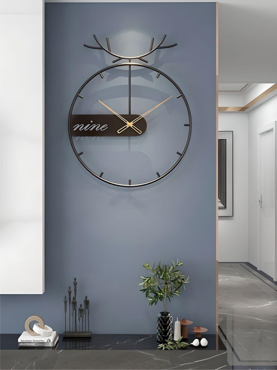 

The Art House Black & Gold-Toned Quirky Contemporary Wall Clock