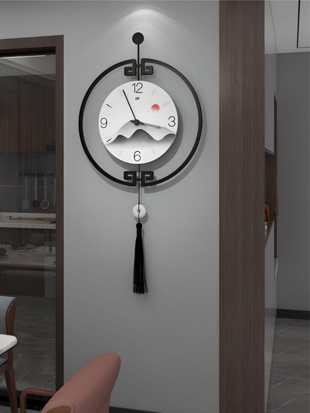 

The Art House Black & White Abstract Shaped Contemporary Wall Clock