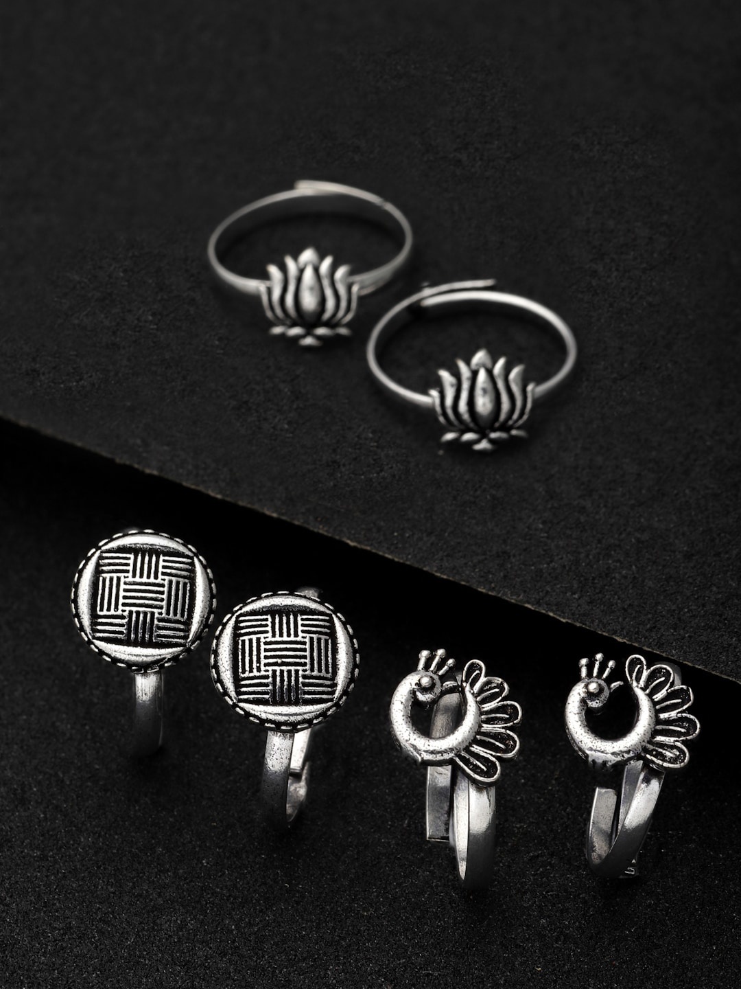 

PANASH Set of 3 Panash Silver-Plated Toe Rings