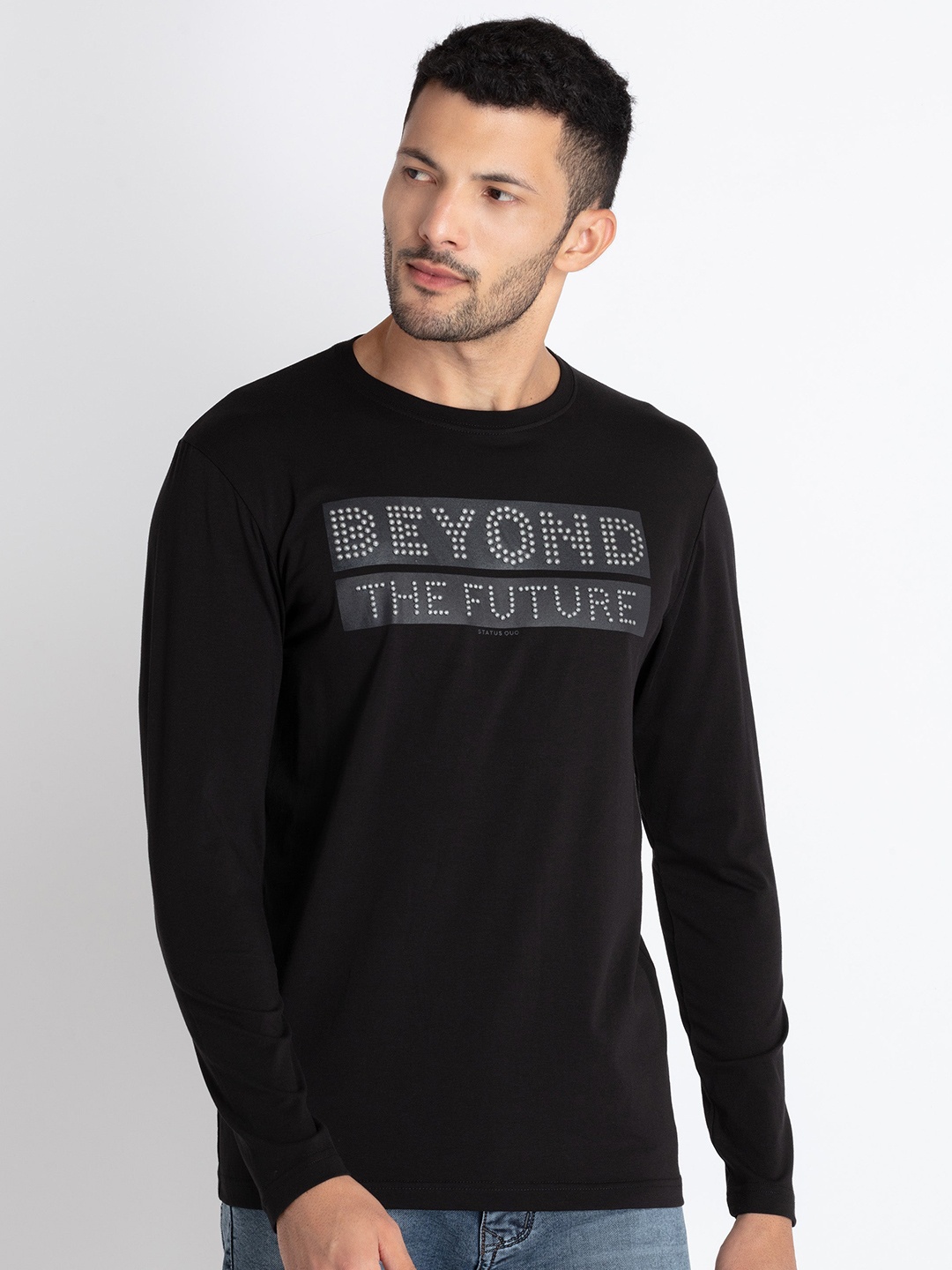 

Status Quo Typography Printed T-Shirt, Black