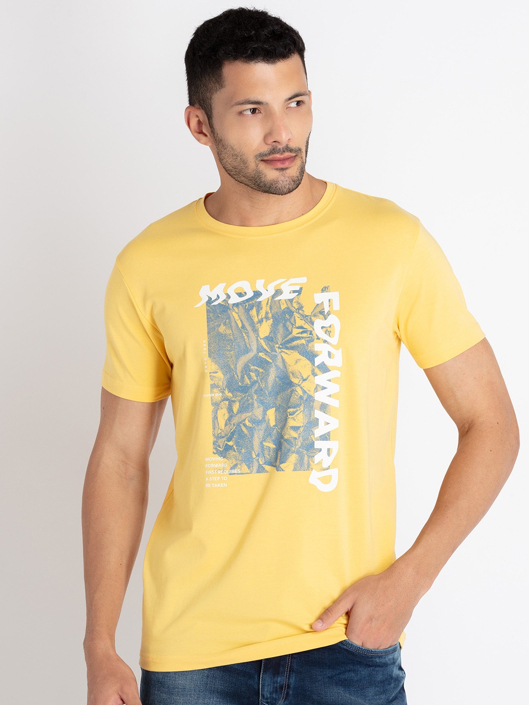 

Status Quo Typography Printed T-Shirt, Yellow