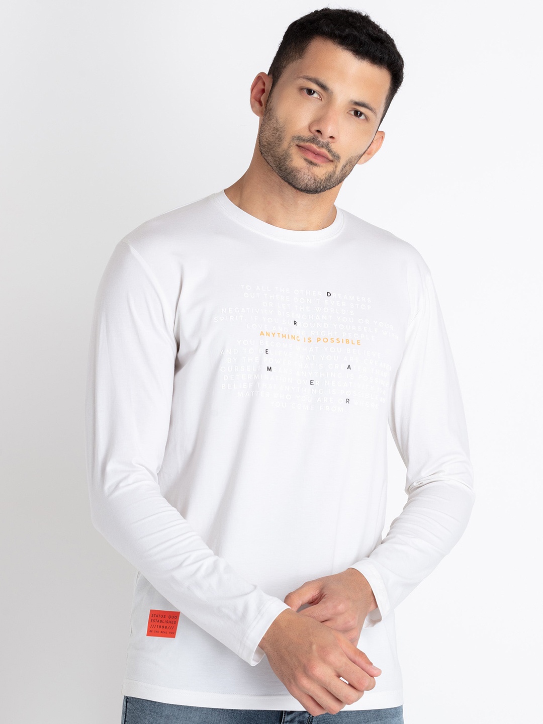 

Status Quo Typography Printed T-Shirt, White