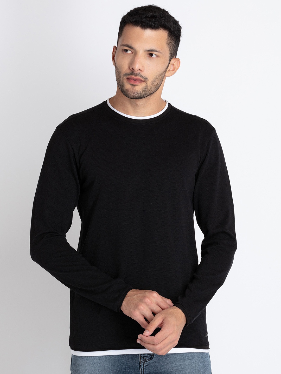 

Status Quo Round Neck Cotton T-shirt, Black