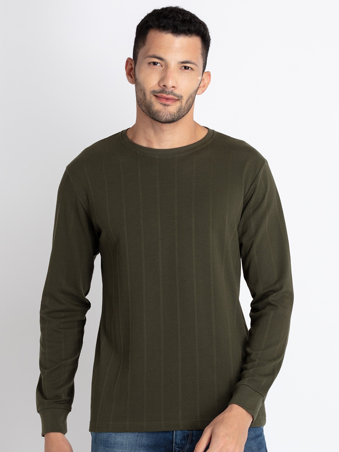 

Status Quo Striped Long Sleeves T-shirt, Olive