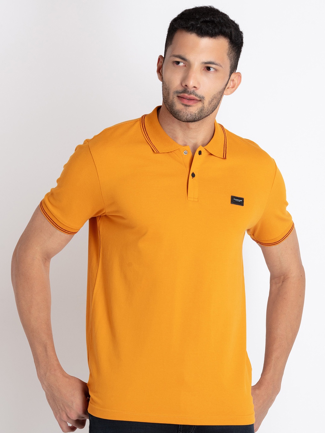 

Status Quo Polo Collar T-shirt, Mustard