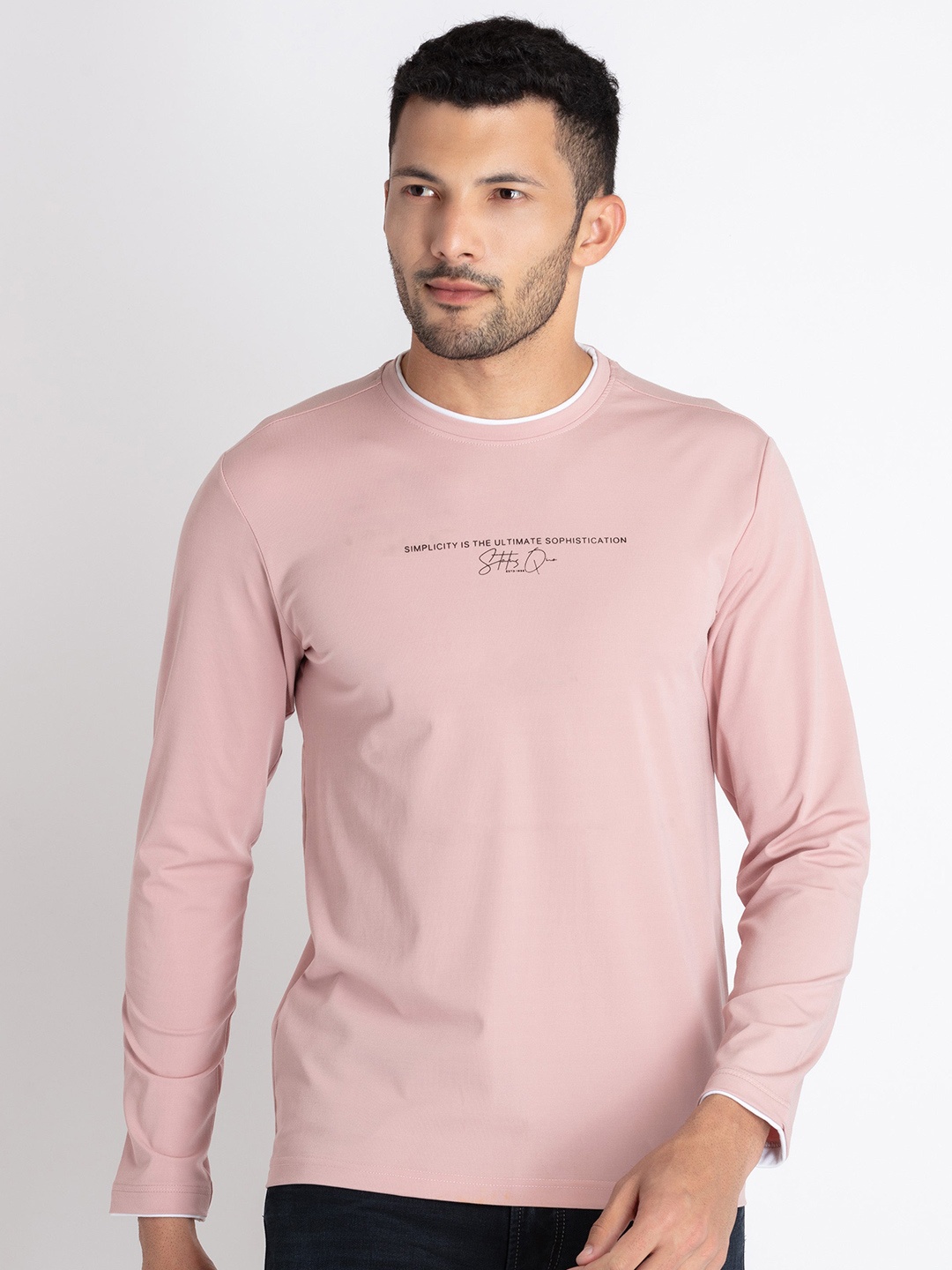

Status Quo Typography Printed T-shirt, Rose gold