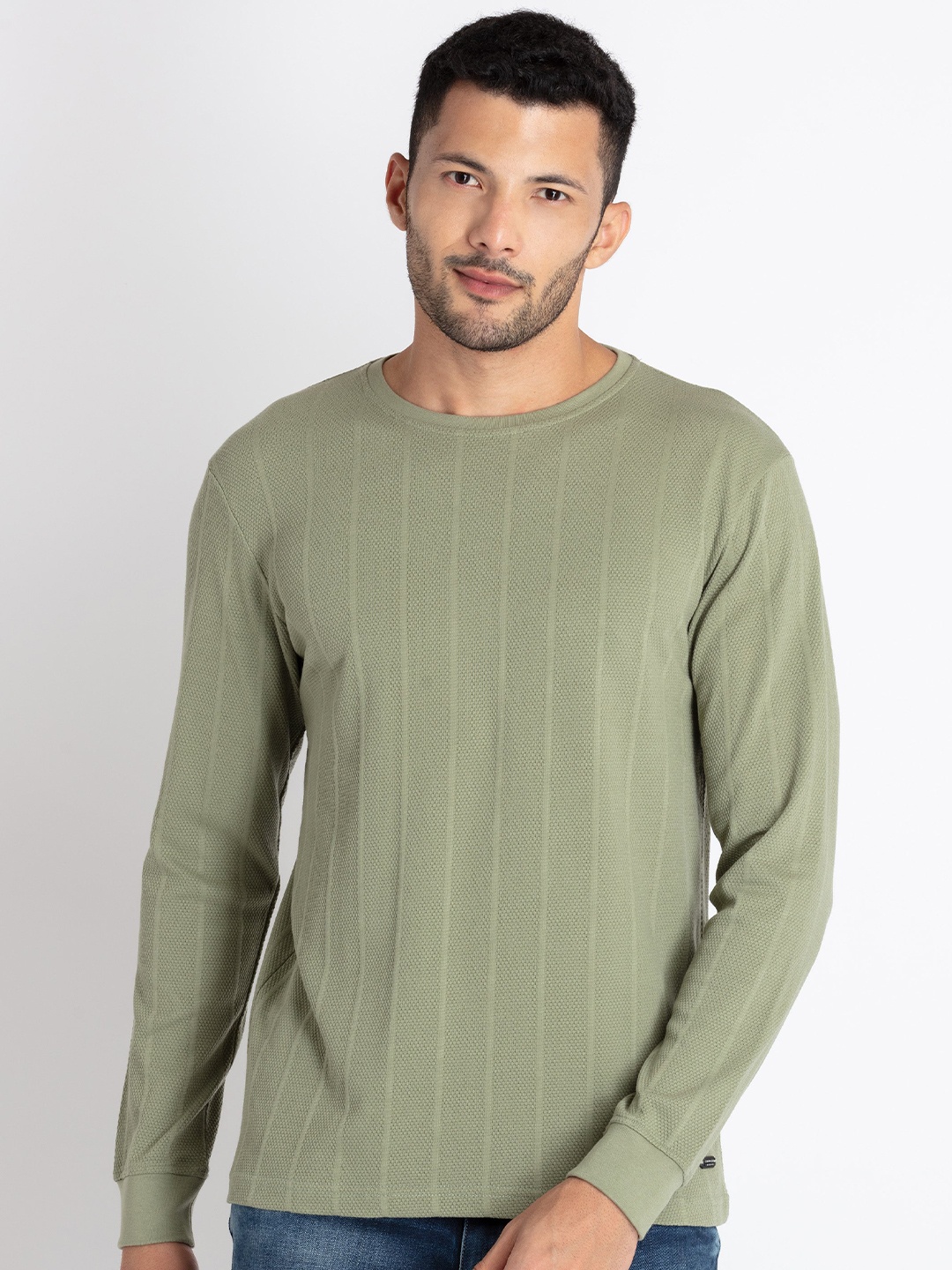 

Status Quo Self Design Round Neck T-shirt, Green