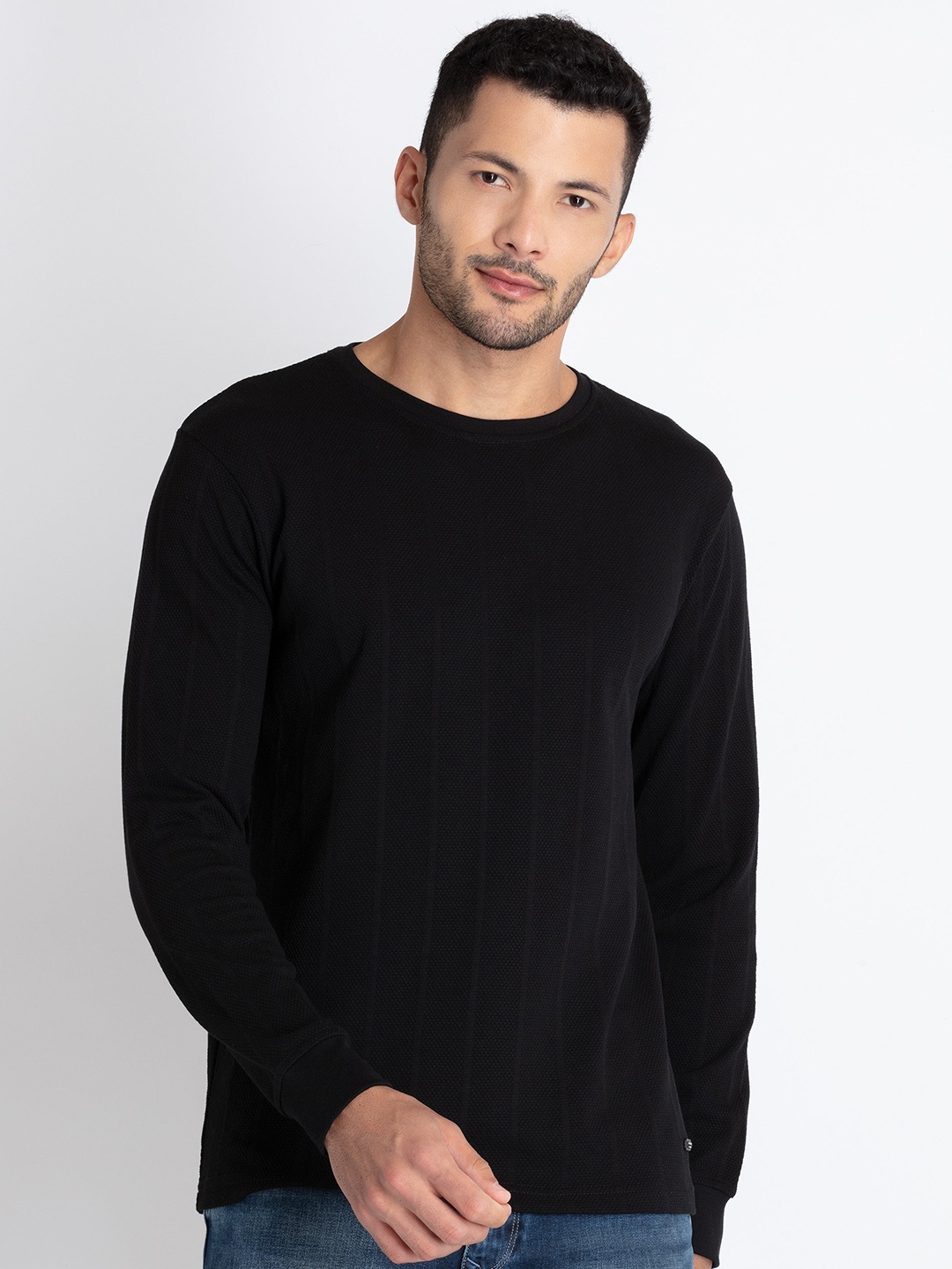

Status Quo Self Design Round Neck T-shirt, Black