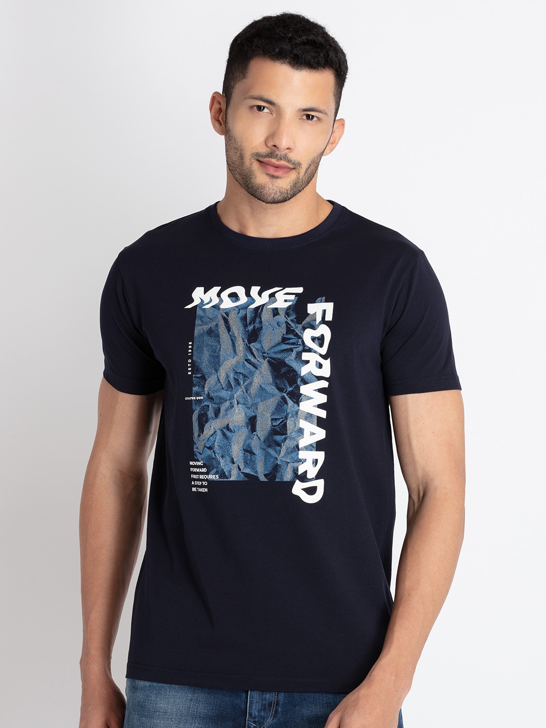 

Status Quo Graphic Printed T-Shirt, Navy blue