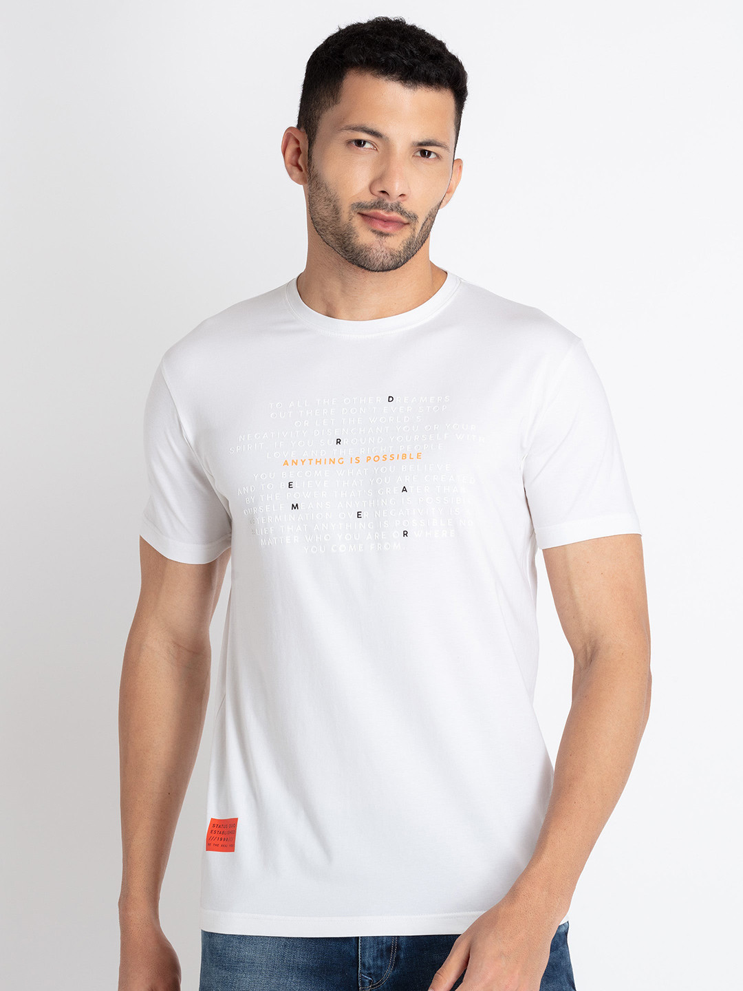 

Status Quo Typography Printed T-Shirt, White