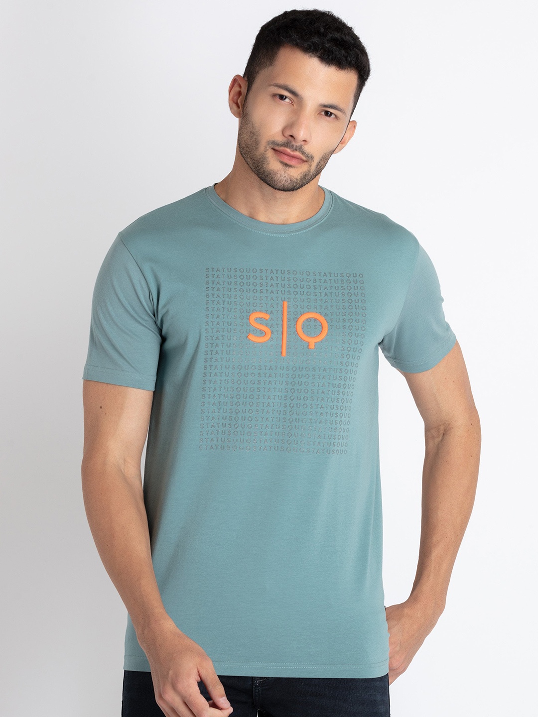 

Status Quo Typography Printed T-shirt, Blue