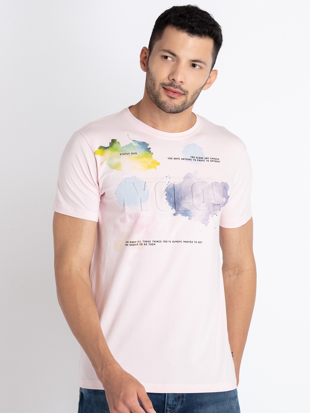 

Status Quo Typography Printed T-Shirt, Pink