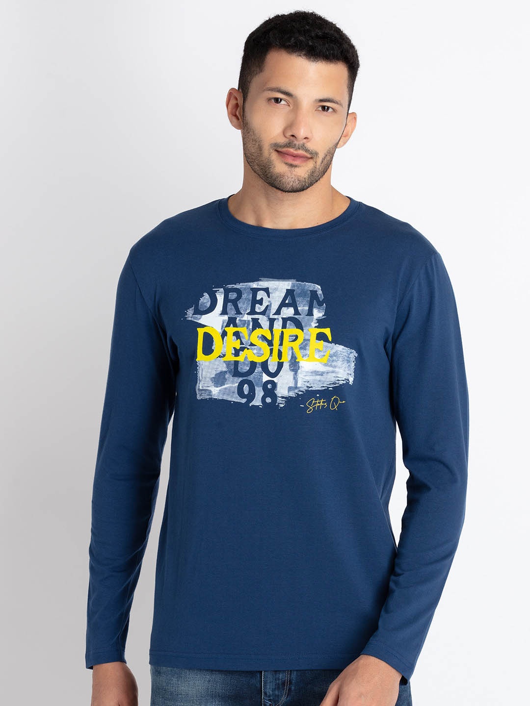 

Status Quo Typography Printed T-shirt, Blue