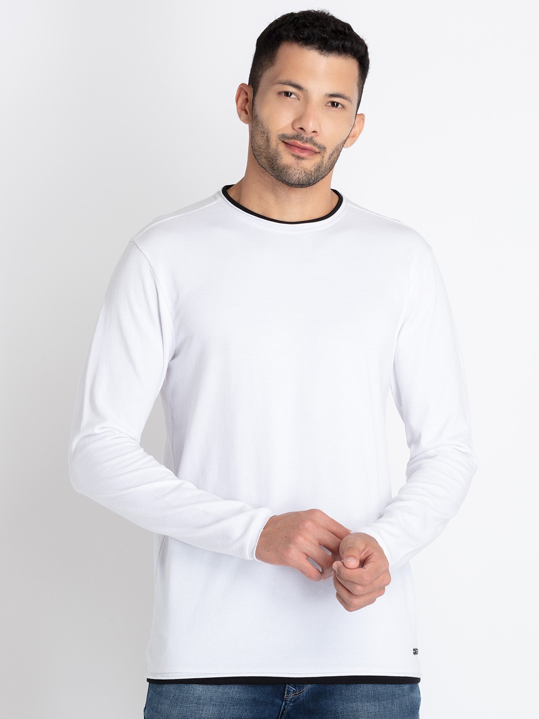 

Status Quo Round Neck Cotton T-shirt, White