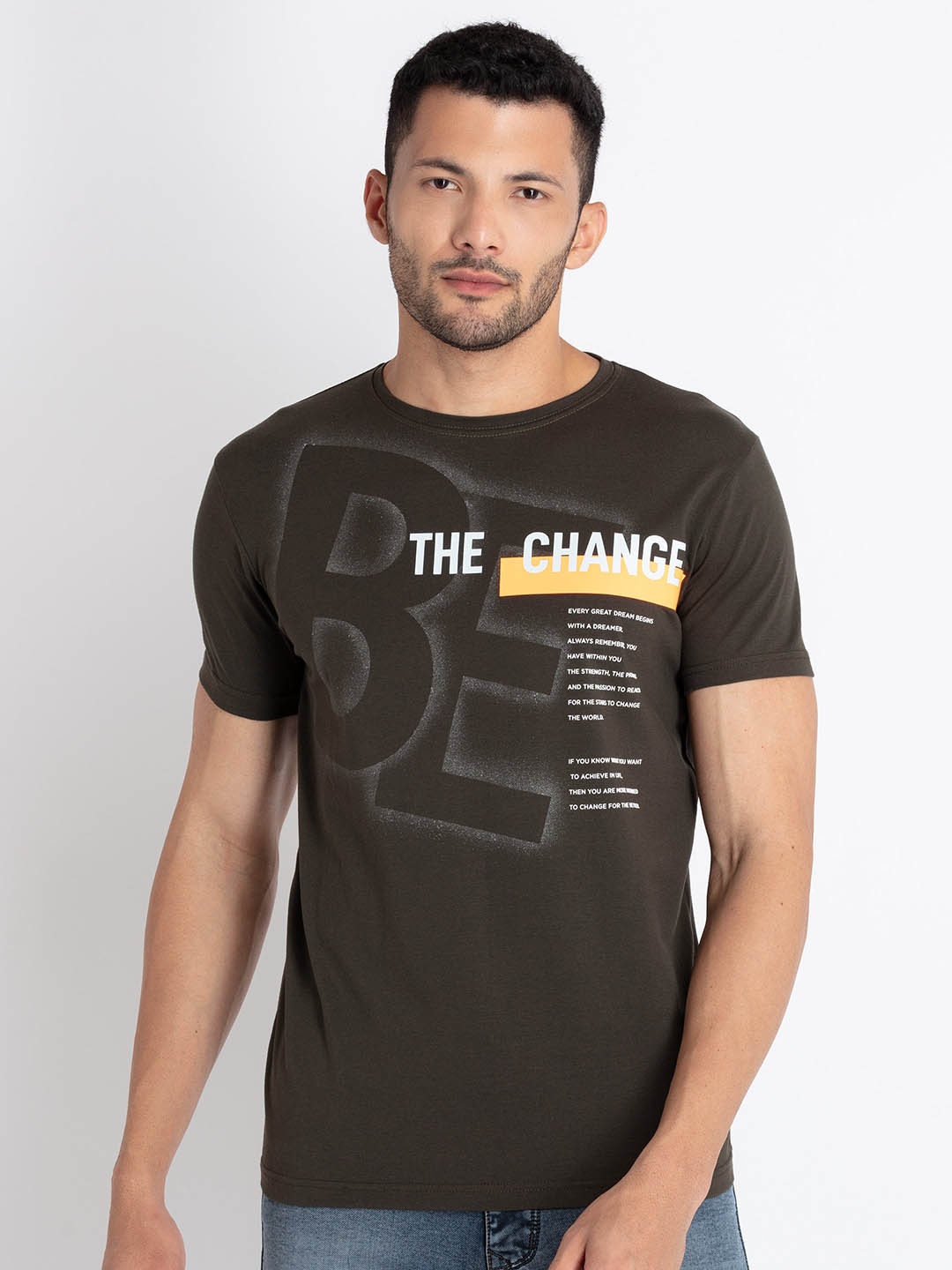 

Status Quo Typography Printed T-Shirt, Olive