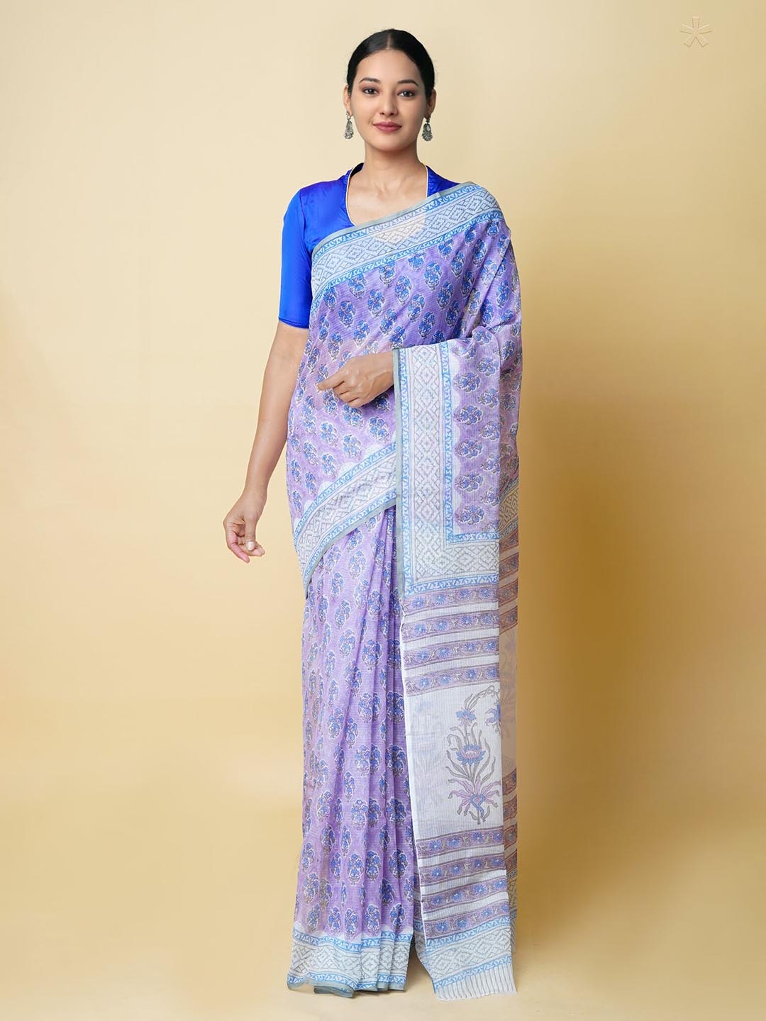 

Unnati Silks Ethnic Motifs Pure Cotton Kota Saree, Purple