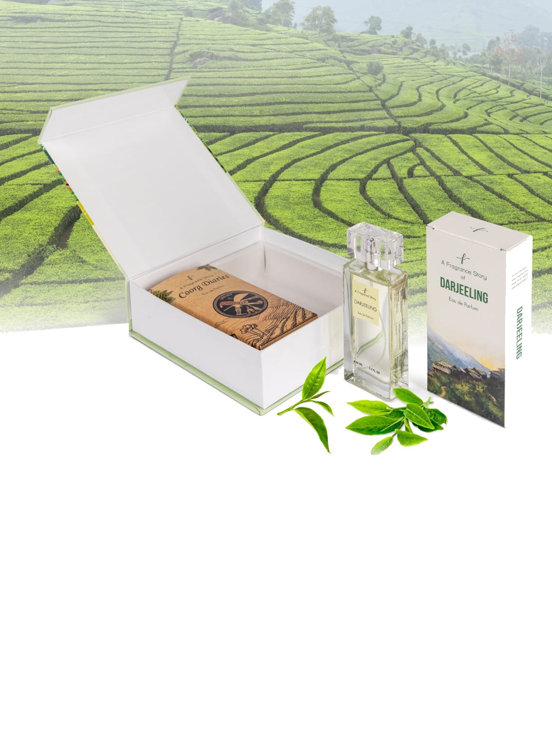 

A Fragrance Story Morning Brews 2Pcs Coorg Diaries & Darjeeling Eau De Parfum 50ml Each, Transparent