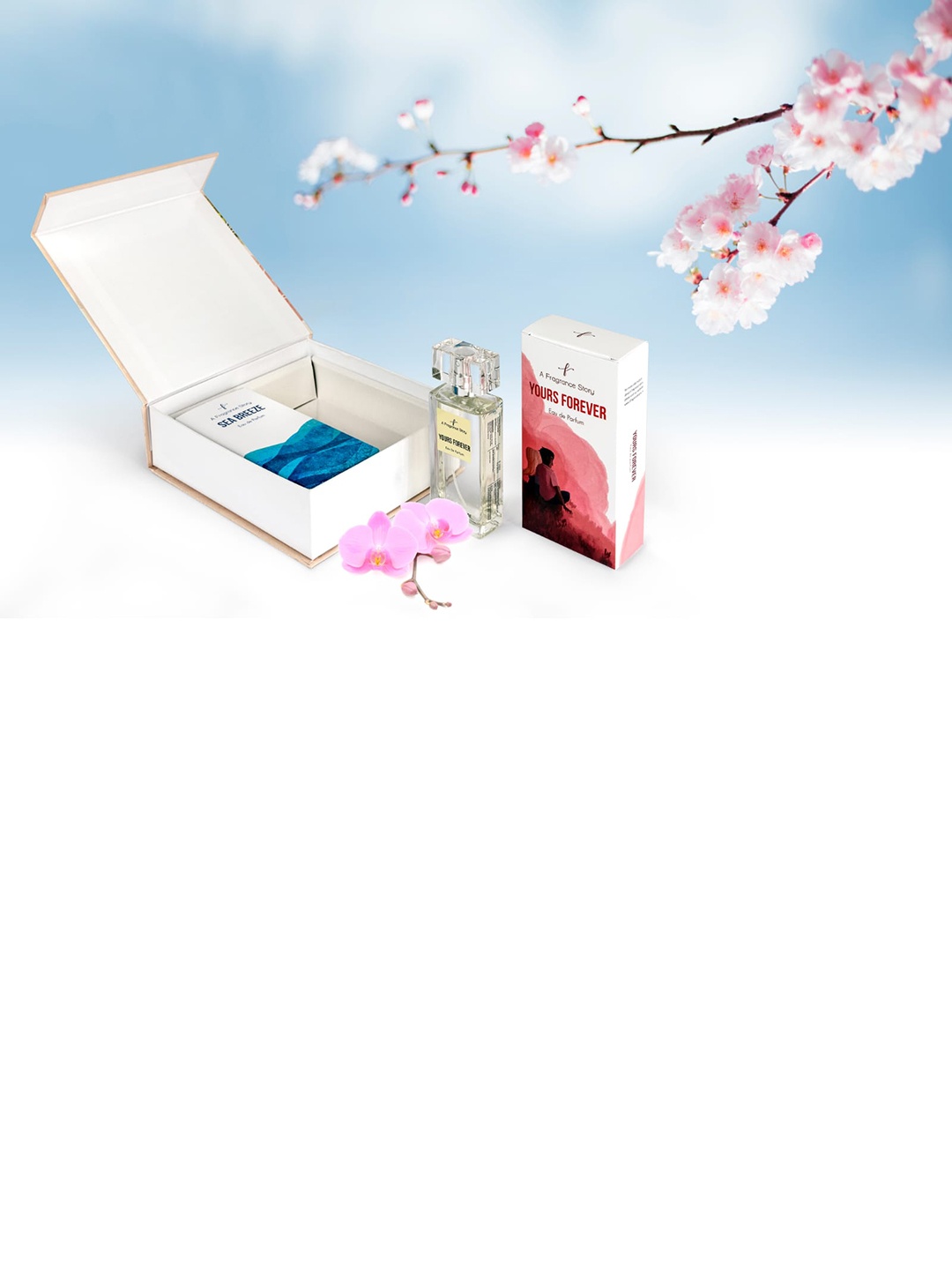 

A Fragrance Story Breeze Of Love 2Pcs Sea Breeze & Yours Forever EDP 50ml Each, Transparent