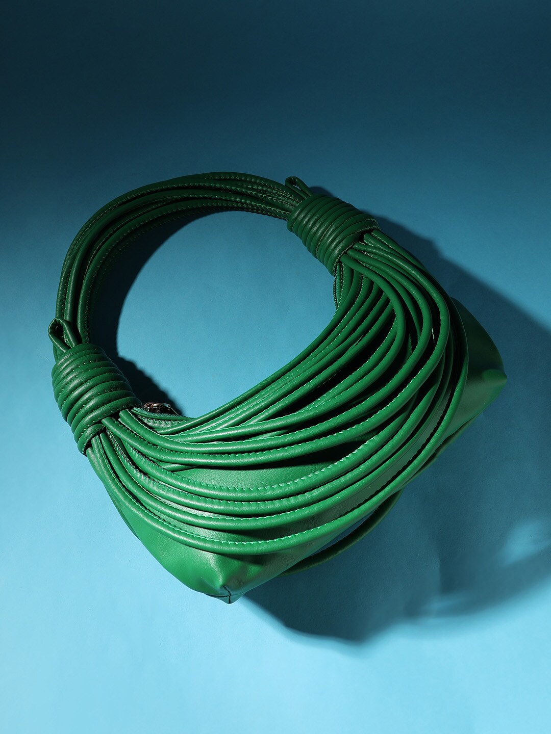 

HAUTE SAUCE by Campus Sutra Wire Half Moon Shoulder Bag, Green