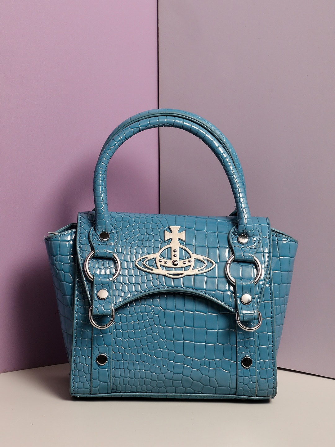 

HAUTE SAUCE by Campus Sutra PU Structured Handheld Bag, Blue