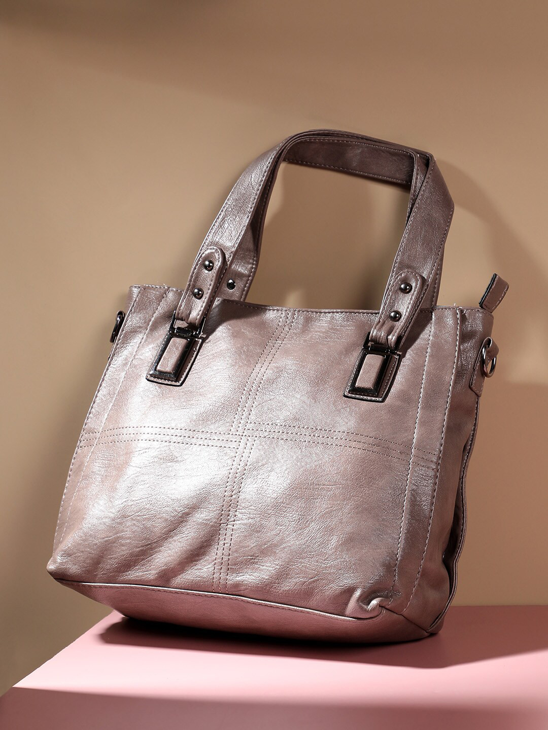 

HAUTE SAUCE by Campus Sutra Structured Shouder Bag, Beige