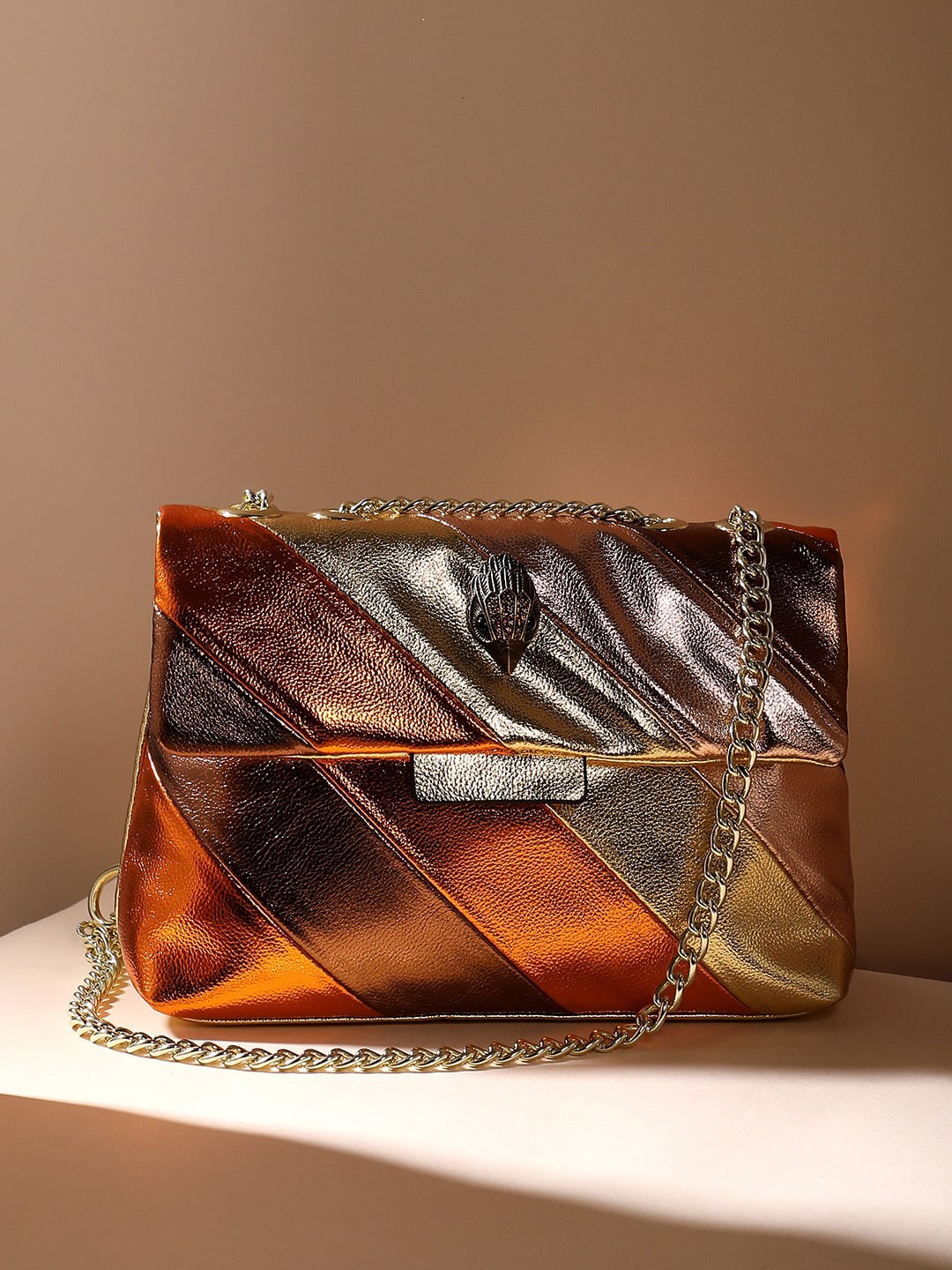 

HAUTE SAUCE by Campus Sutra Colourblocked Structured Sling Bag, Copper