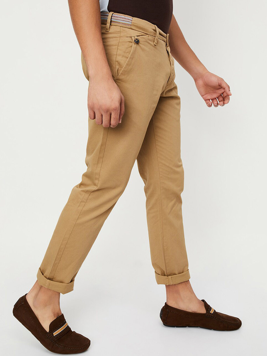 

max Men Cotton Trousers, Brown