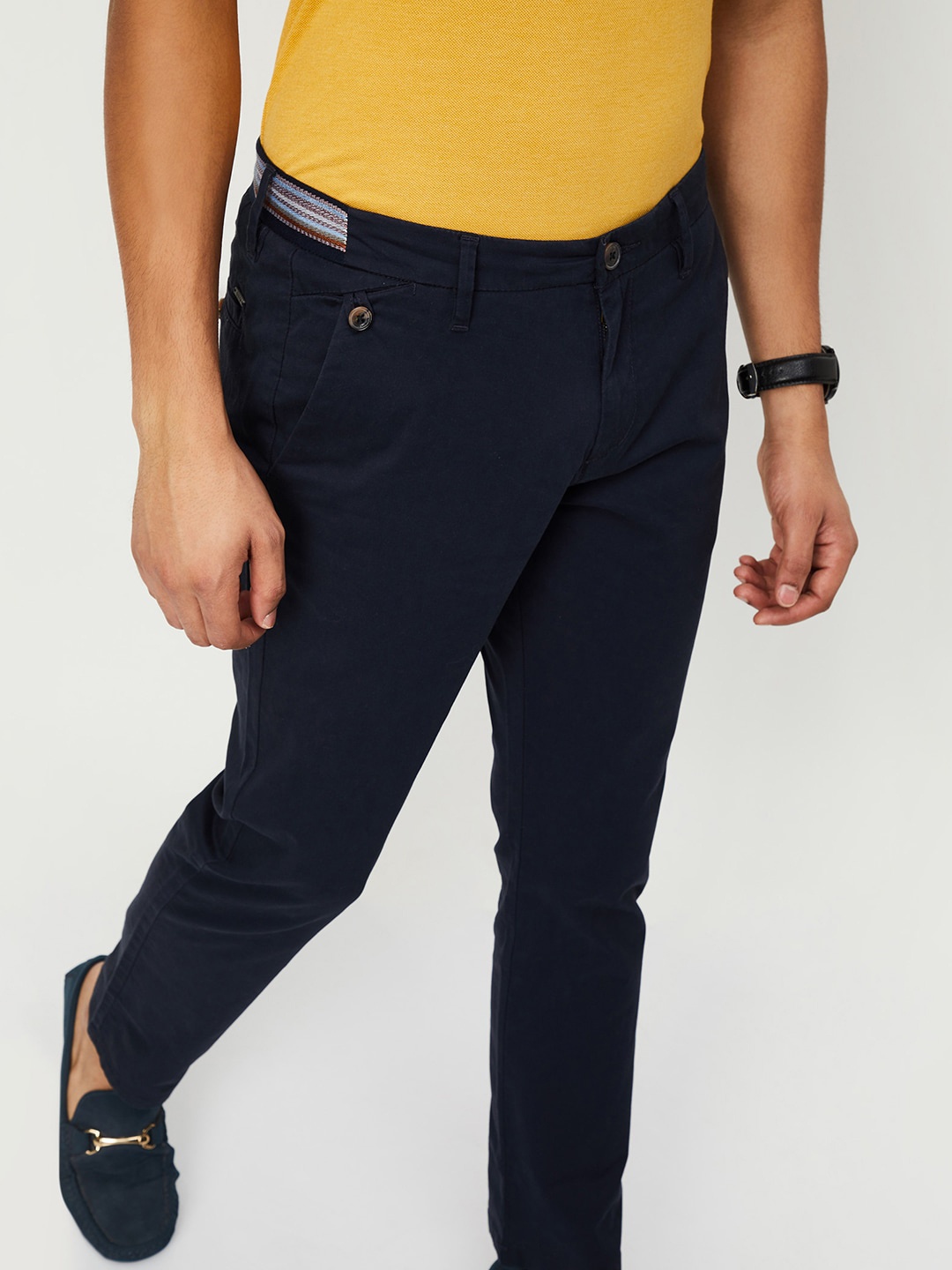 

max Men Chinos Trousers, Blue