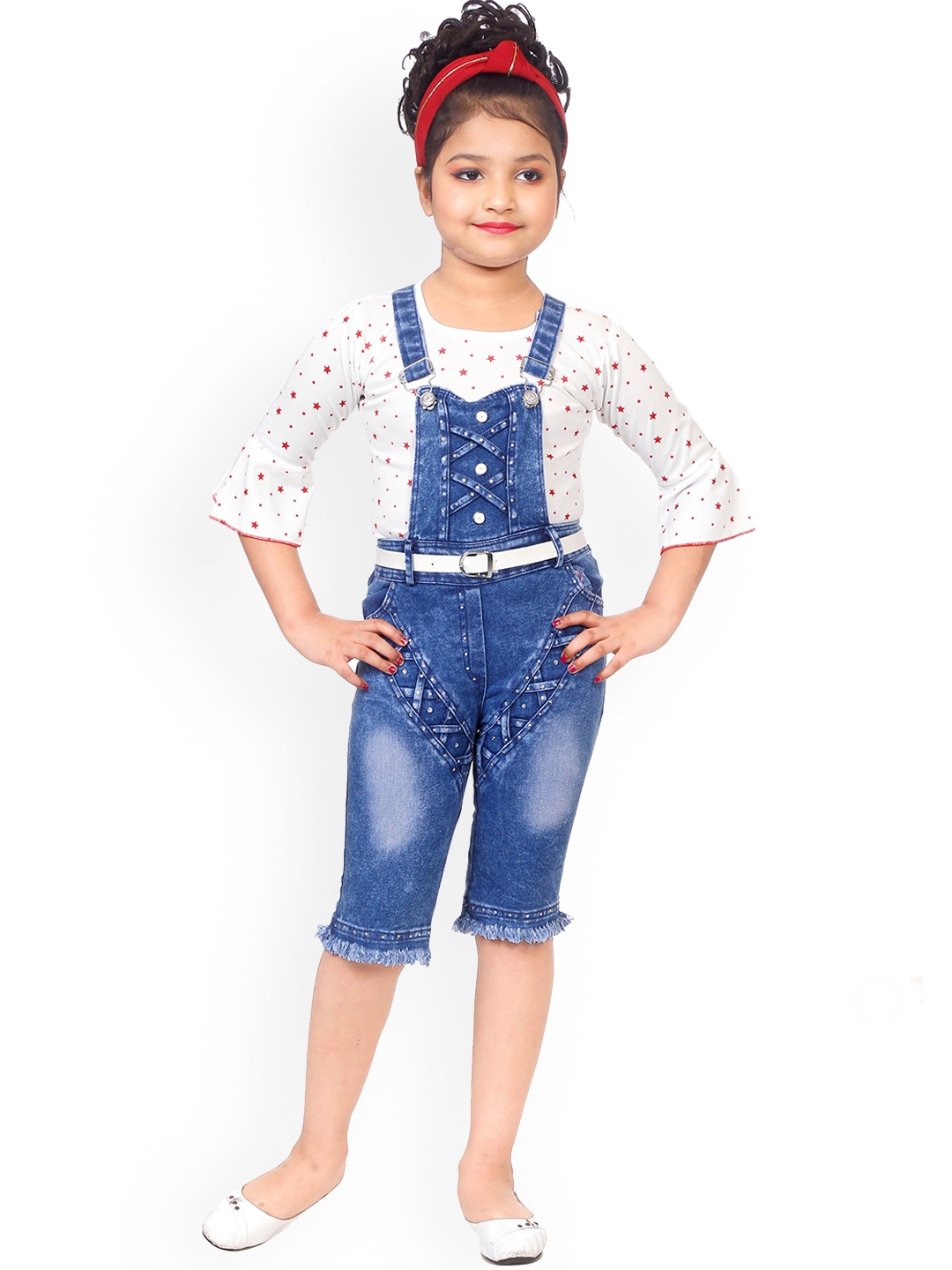 

BAESD Girls Slim-Fit Denim Dungarees, Blue