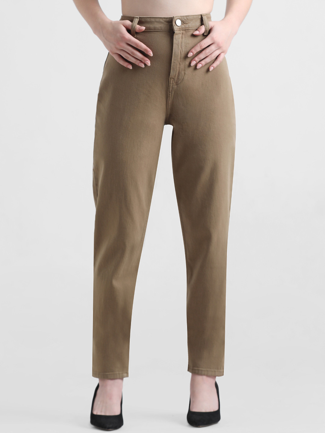 

ONLY Women Onlcontra Jagger HW Mom Fit High-Rise Stretchable Jeans, Olive