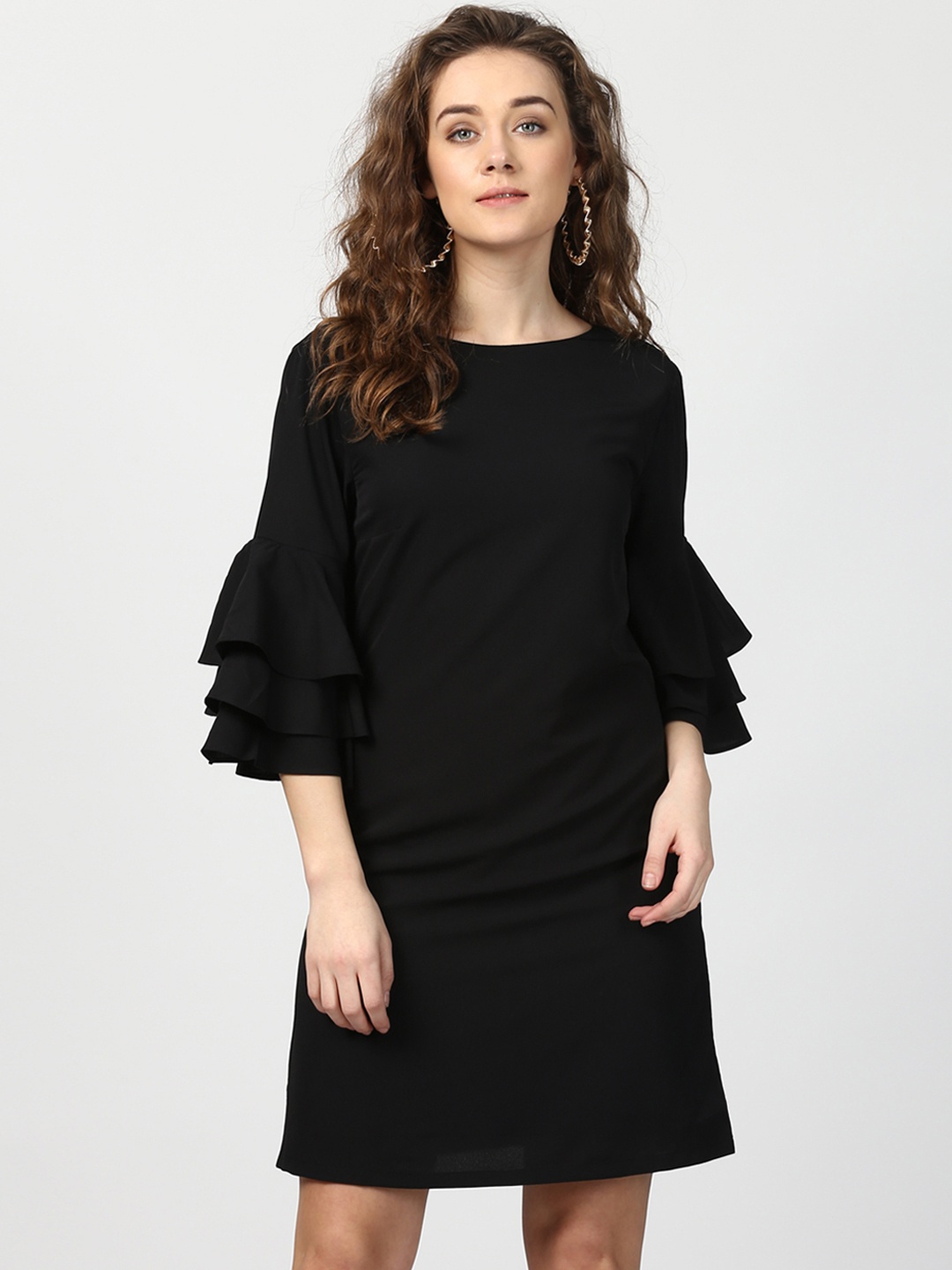 

Harpa Women Black Solid A-Line Dress
