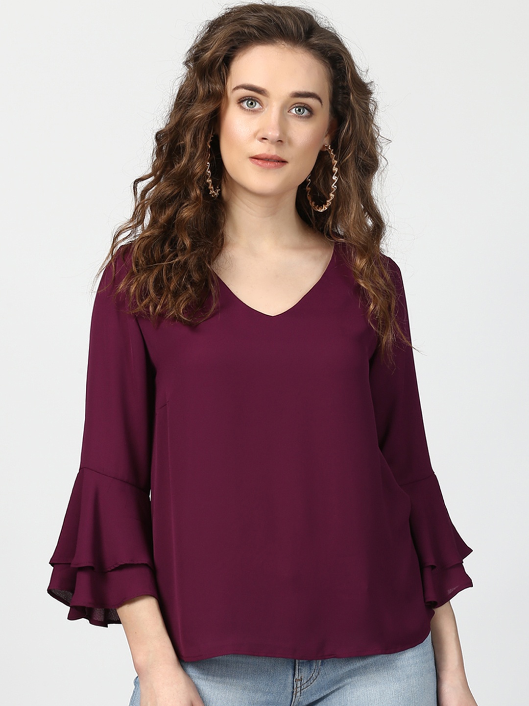 

Harpa Women Burgundy Solid Top