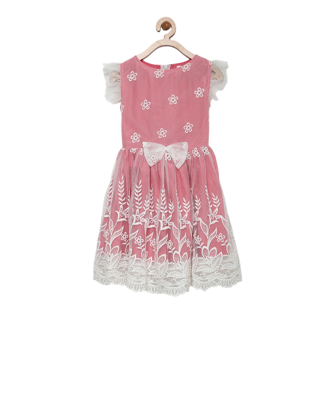 

StyleStone Girls Red Self-Design Fit and Flare Dress