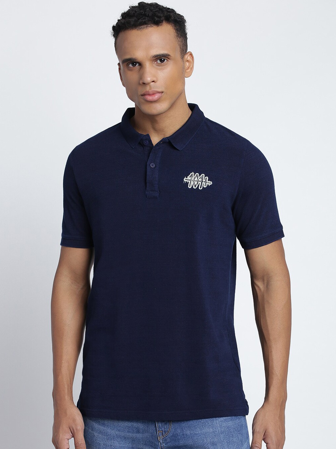 

Lee Polo Collar Applique Slim Fit Cotton Regular T-shirt, Blue