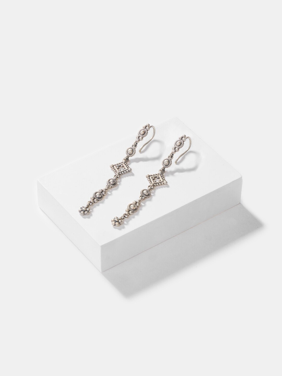 

SHAYA Contemporary Drop Earrings, Silver