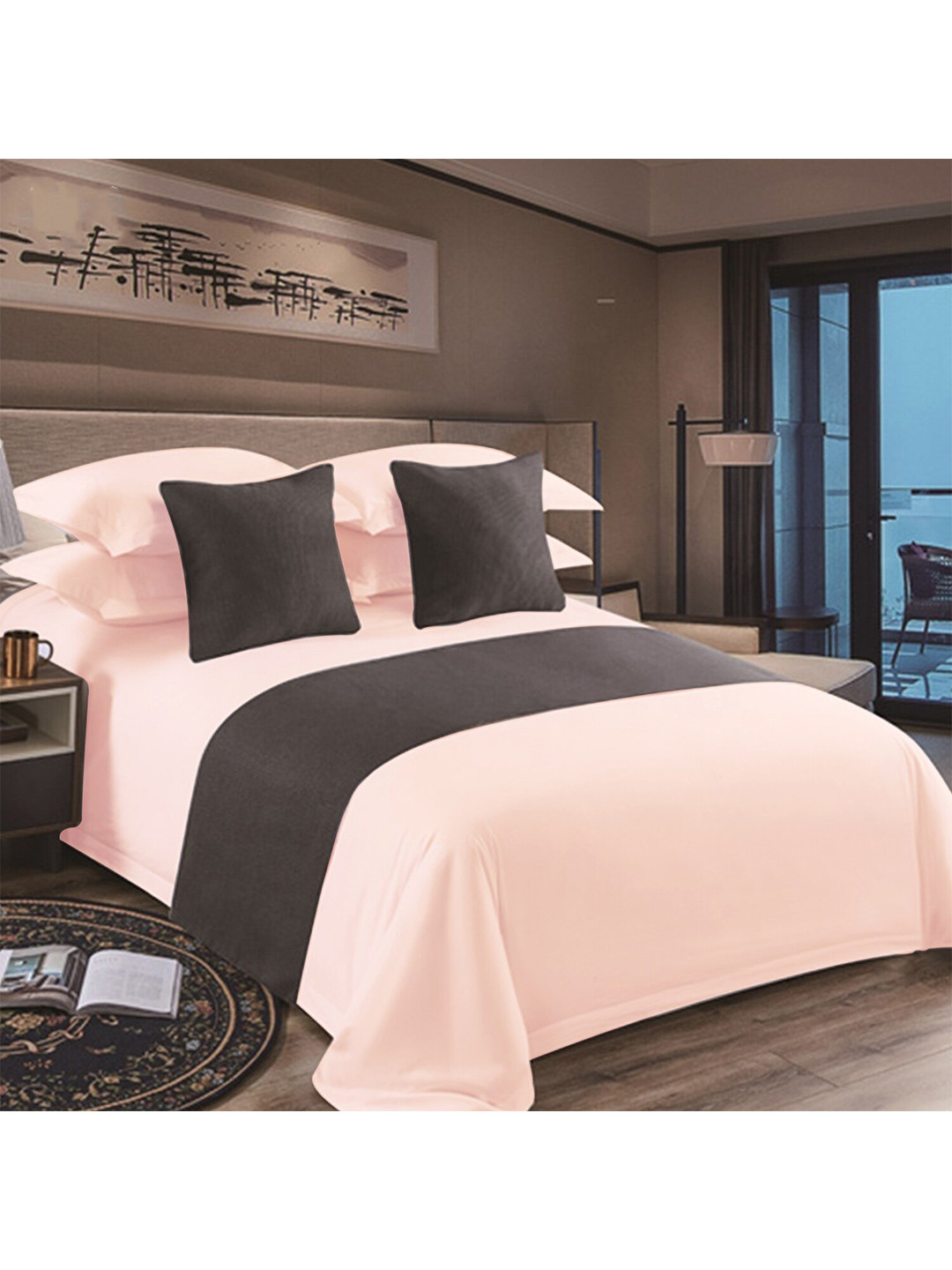 

Adbeni Pink 300 TC Cotton Satin Queen Bedsheet with 2 Pillow Covers