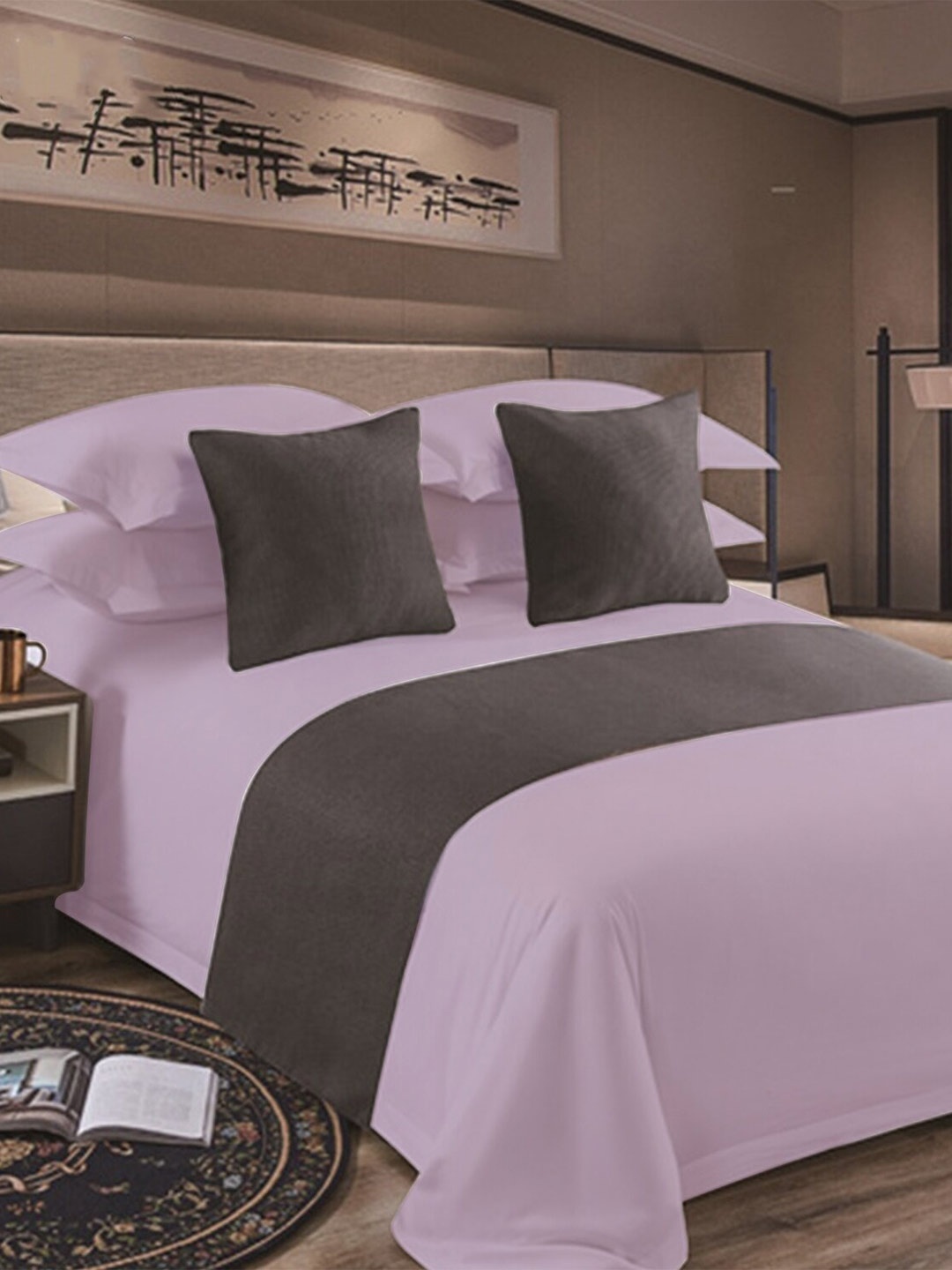 

Adbeni Mauve 300 TC Cotton Satin King Bedsheet with 2 Pillow Covers