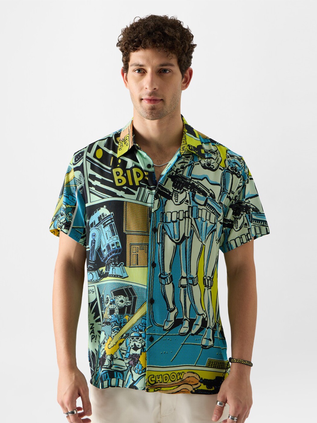

The Souled Store Star Wars Graphic Printed Casual Shirt, Blue