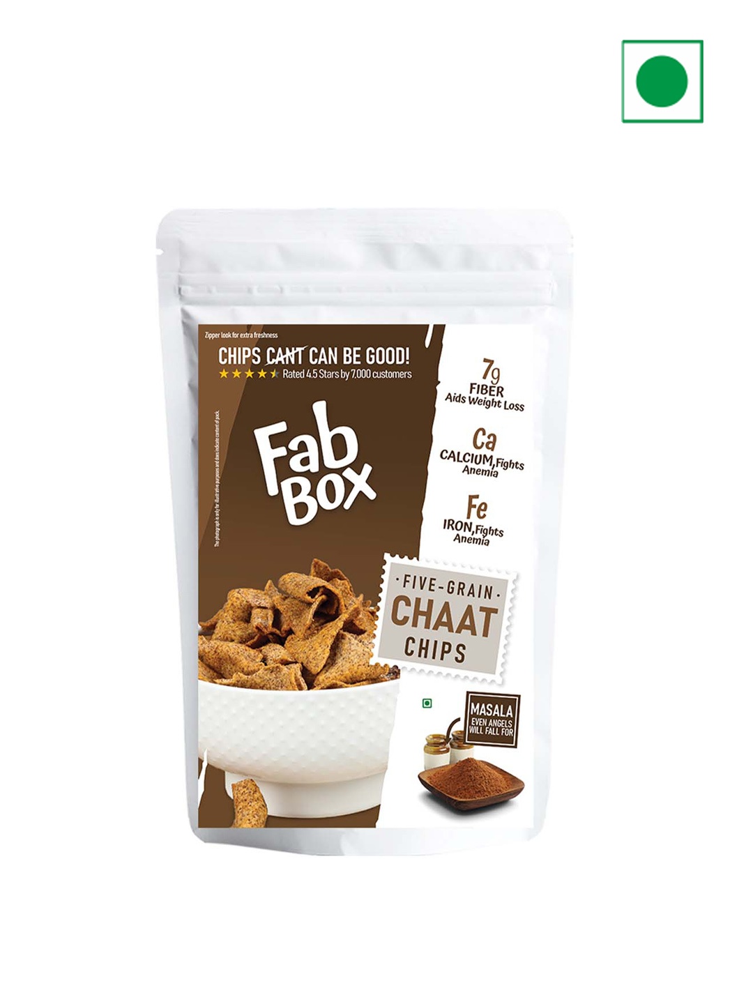 

FabBox 5-Grain Chaat Chips-78gm, Green