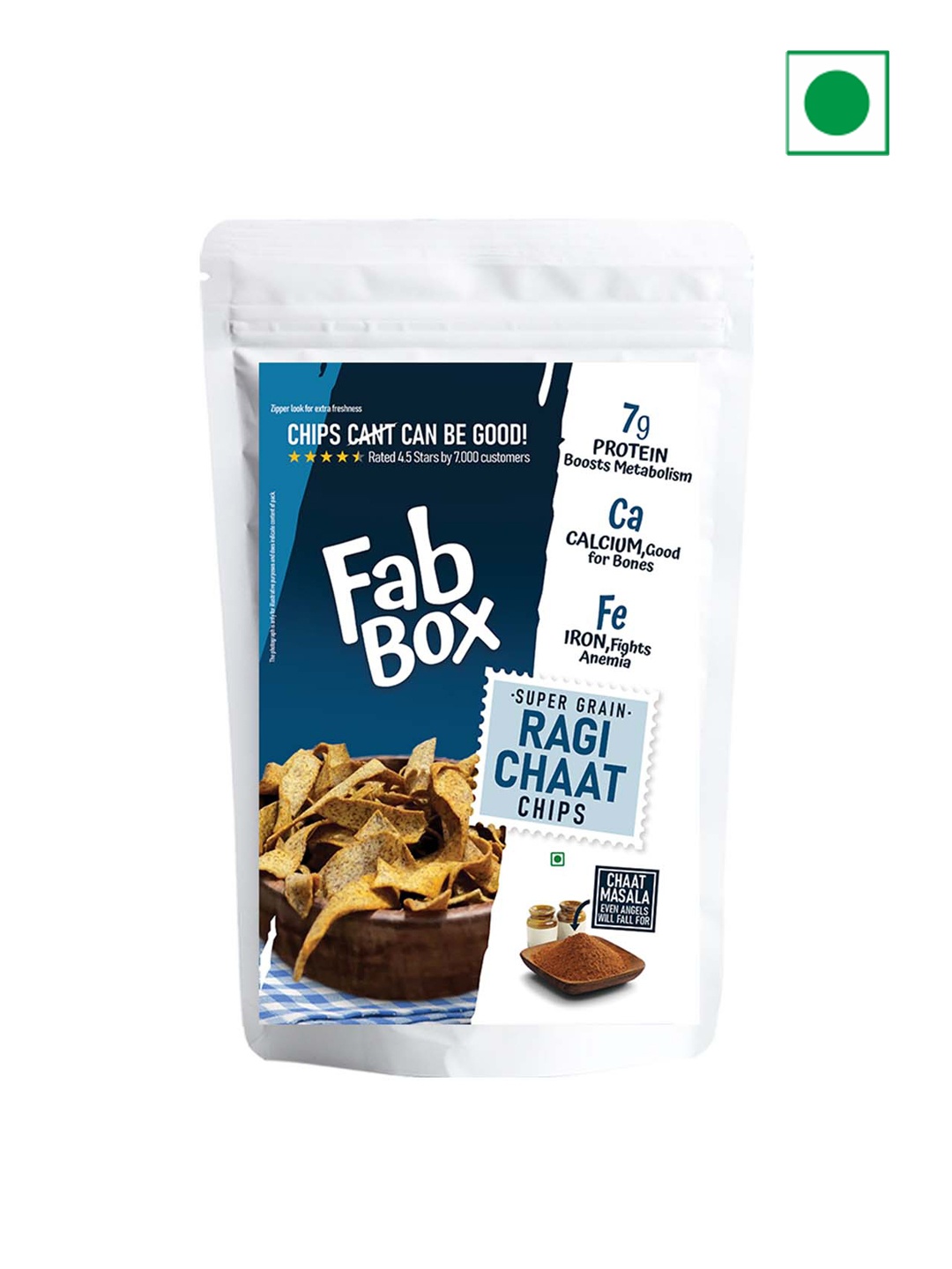 

FabBox Ragi Chaat Chips 78 gm, Blue