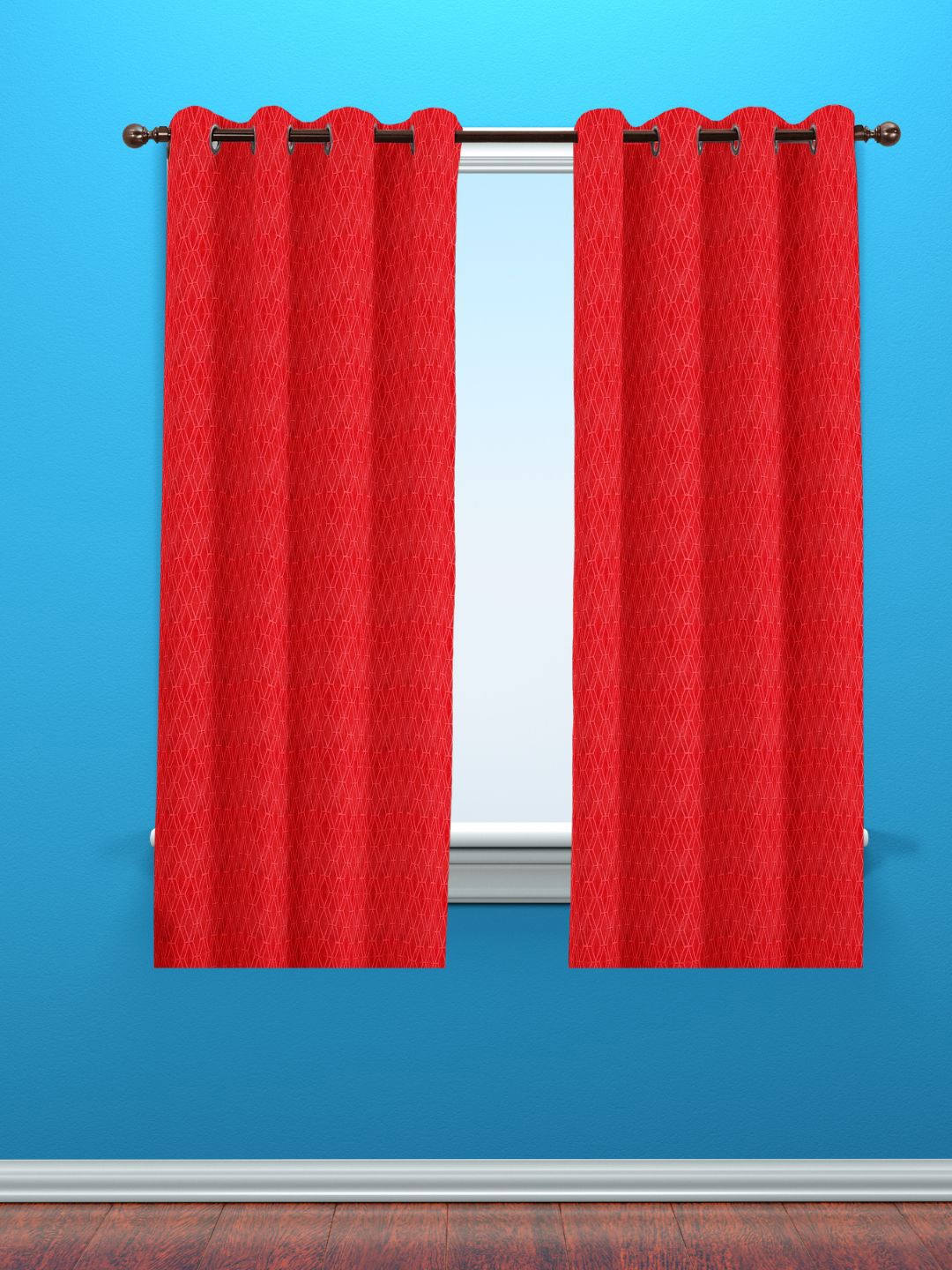 

Black gold Red & White 2 Pieces Geometric Room Darkening Windows Curtains