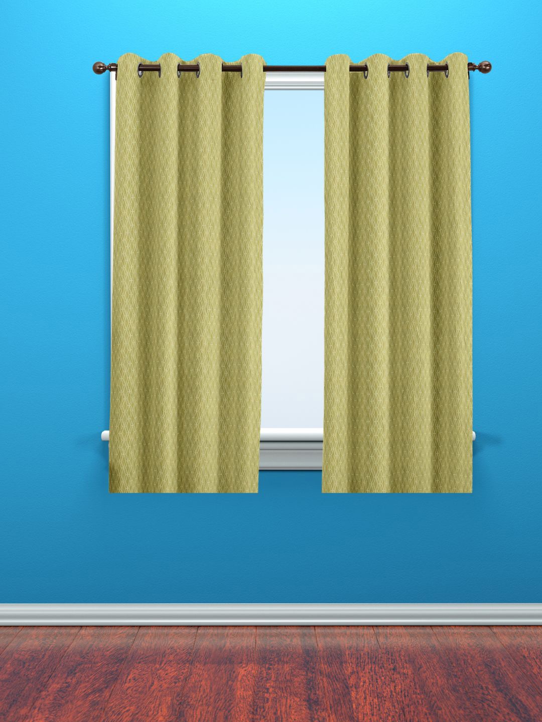 

Black gold Gold-Toned 2 Pieces Geometric Room Darkening Window Curtain