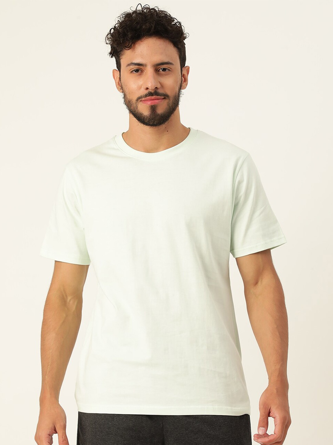 

JAVINISHKA Brand Logo Printed Pure Cotton Bio Finish Regular T-shirt, Green