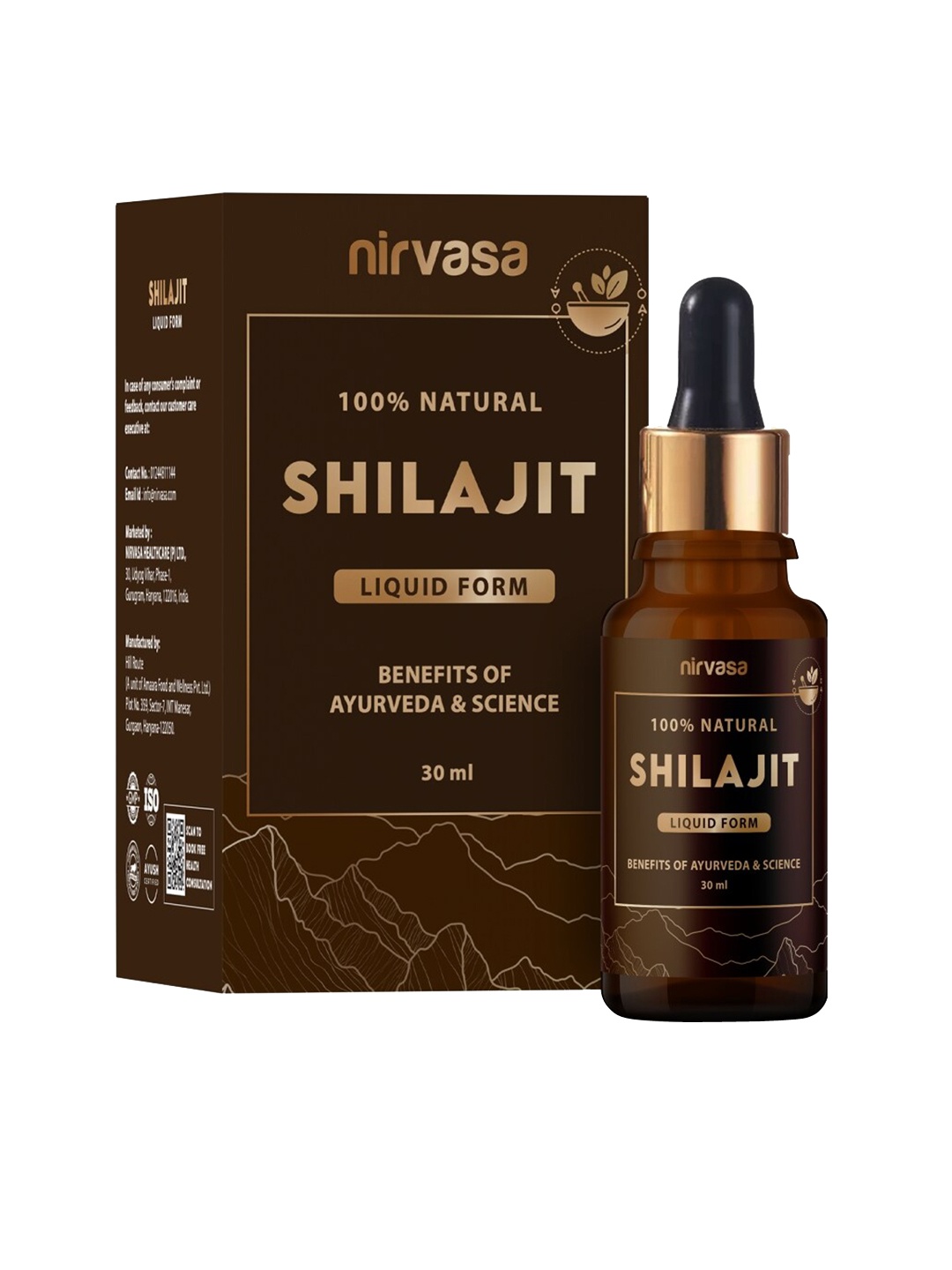 

Nirvasa 100% Natural Shilajit Liquid - 30 ml, Brown